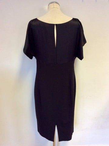 COAST BLACK SILK TOP PENCIL DRESS SIZE 16