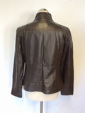 MNG DARK BROWN SOFT LEATHER ZIP UP JACKET SIZE XL UK 14/16
