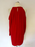 BCBGMAXAZRIA RED COLD SHOULDER SPECIAL OCCASION DRESS SIZE S