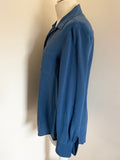 JIGSAW BLUE 100% SILK LONG SLEEVE SHIRT SIZE 6