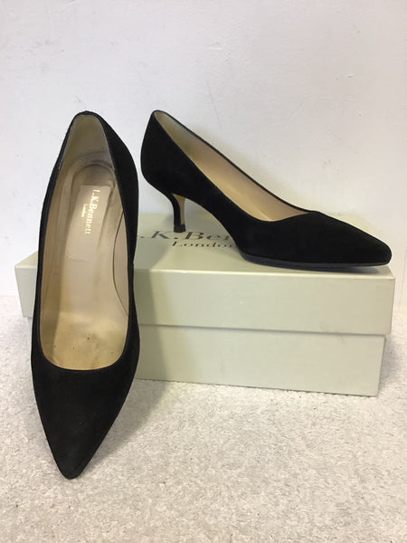 LK BENNETT OCTAVE BLACK SUEDE HEELS SIZE 3.5/36