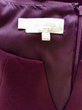 HOBBS BURGUNDY SHORT SLEEVE PENCIL DRESS SIZE 14