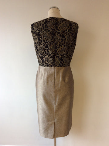 BRAND NEW PRÉCIS BLACK & GOLD LACE DRESS & BOLERO JACKET SIZE 12