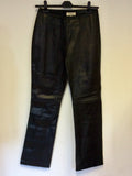 COTTON TRADERS BLACK LEATHER TROUSERS SIZE 12