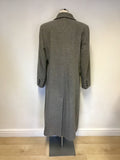 BARBARA LEBEK GREY WOOL & CASHMERE LONG COAT SIZE 14