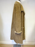 NICOLE FARHI CAMEL SHEEPSKIN MID LENGTH COAT SIZE 10