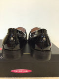 BRAND NEW MODA IN PELLE BLACK PATENT LEATHER LOAFERS WITH TASSELS SIZE 3.5/36