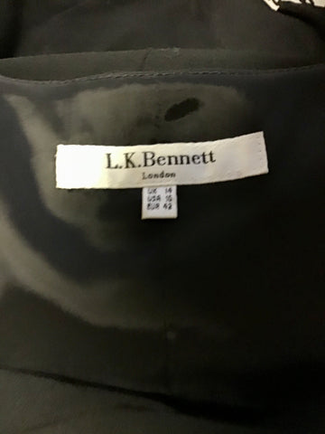 LK BENNETT BLACK SLEEVELESS PENCIL DRESS SIZE 14