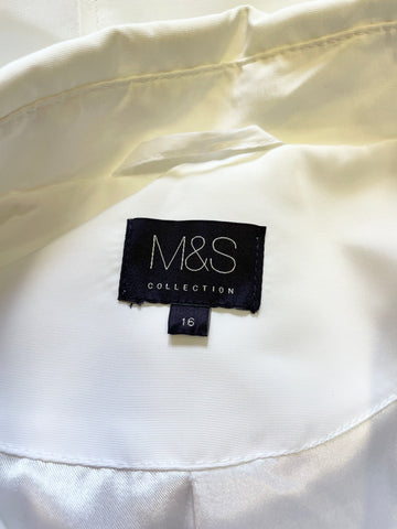 MARKS & SPENCER WHITE BELTED TRENCH COAT/ MAC SIZE 16