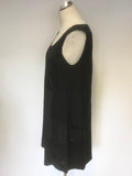 JIGSAW BLACK SILK BEADED,EMBROIDERED & SEQUIN EMBELLISHED SHIFT DRESS SIZE 12