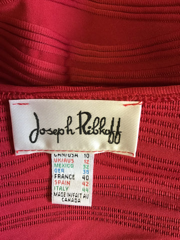 JOSEPH RIBKOFF RED STRETCH BODYCON DRESS SIZE 12
