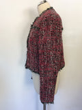 BRAND NEW LK BENNETT EDELLE PINK TWEED JACKET SIZE 14