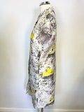 NOA NOA MULTI COLOURED PRINT SILK & COTTON BLEND CAP SLEEVE SHIRT DRESS SIZE 36 UK 8/10