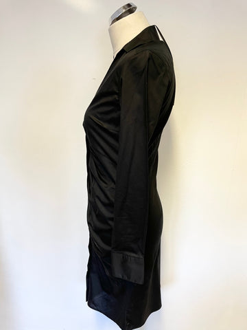 BRAND NEW PAUL SMITH BLACK LABEL BLACK COTTON FITTED SHIRT DRESS SIZE 40 UK 8/10