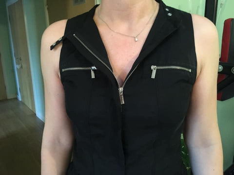 KAREN MILLEN BLACK SLEEVELESS ZIP TRIM JUMPSUIT SIZE 10