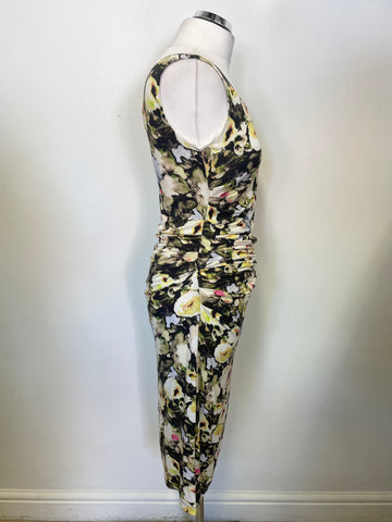 PAUL SMITH BLACK COLLECTION MULTI COLOURED FLORAL PRINT SLEEVELESS STRETCH JERSEY DRESS  SIZE M