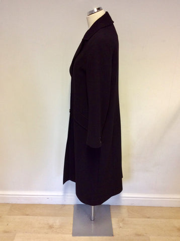 HOBBS BLACK PURE NEW WOOL COAT SIZE 14