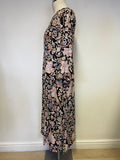 BRAND NEW SOMERSET BY ALICE TEMPERLEY BLACK & MULTI COLOURED FLORAL PRINT MAXI DRESS SIZE 16