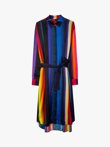 BRAND NEW PAUL SMITH MULTICOLOURED STRIPE SHIRT DRESS SIZE 46 UK 18