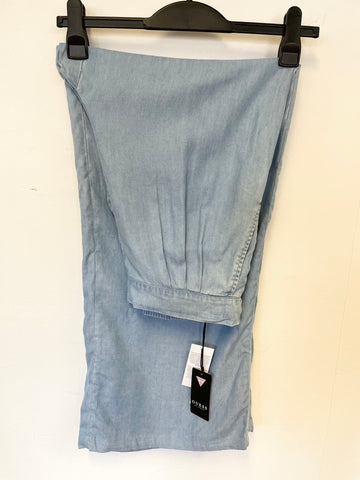 BRAND NEW GUESS IRIS LIGHT BLUE WIDE LEG TROUSERS SIZE 6 UK 10