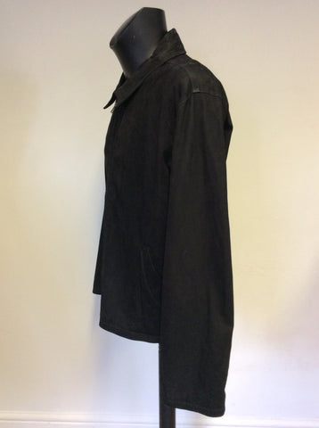 MULBERRY BLACK SUEDE ZIP UP JACKET SIZE L