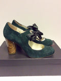 BRAND NEW STACCATO GREEN SUEDE MARY JANE HEELS SIZE 4/37