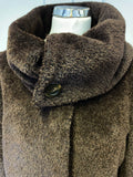 MAX MARA DARK BROWN ALPACA & WOOL BLEND LONG COAT SIZE 14