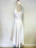 HOBBS INVITATION WHITE V NECKLINE SLEEVELESS FIT & FLARE SPECIAL OCCASION DRESS SIZE 12