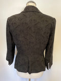 NOA NOA QUEENS CLUB BLACK FLORAL EMBOSSED FITTED JACKET SIZE M