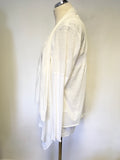 SANDWICH WHITE RACER BACK VEST TOP & MATCHING LONG SLEEVE WATERFALL CARDIGAN SIZE L