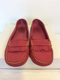 UGG FUSHIA PINK LEATHER LOAFER FLATS SIZE 6.5/39.5