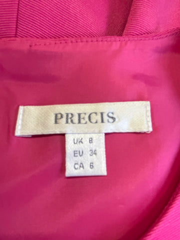 PRECIS FUSHIA PINK SLEEVELESS A LINE DRESS SIZE 8