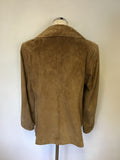 GIL BRET TAN SUEDE BUTTON FASTEN JACKET SIZE 20