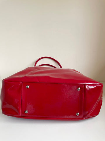BRAND NEW LULU GUINESS RED PATENT LEATHER SHOULDER/ TOTE BAG