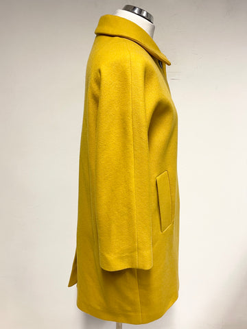 JOULES MUSTARD WOOL BLEND 3/4 SLEEVE SHORT COAT SIZE 12