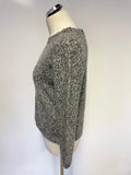 JOHN LEWIS WEEKEND COLLECTION BLACK & WHITE WEAVE 100% DONEGAL CASHMERE JUMPER SIZE 14