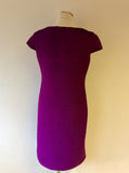 MINUET DEEP MAGENTA RIBBED DRESS & BOLERO JACKET SIZE 14