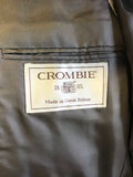 CROMBIE GREY PURE NEW WOOL SUIT SIZE 40R/ 34W/ 31L