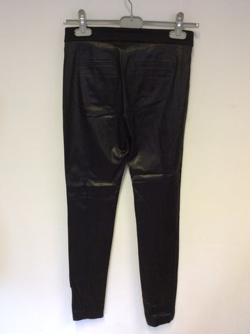 PINKO BLACK SATIN FEEL LEGGINGS SIZE 8