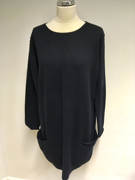 LK BENNETT DARK BLUE LONG OVERSIZE JUMPER SIZE M