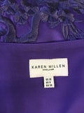 KAREN MILLEN PURPLE EMBROIDERED SPECIAL OCCASION DRESS SIDE 10