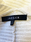 JAEGER WHITE COTTON BATWING HALF SLEEVE CARDIGAN SIZE M