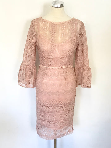 BRAND NEW BODY FROCK PINK CROCHET INNER SECRET SUPPORT PENCIL DRESS SIZE S UK 8/10
