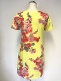 JOULES RIVIERA LEMON FLORAL PRINT COTTON SHORT SLEEVE DRESS SIZE 12