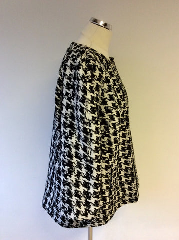 WINDSMOOR BLACK & IVORY PRINT JACKET SIZE 20
