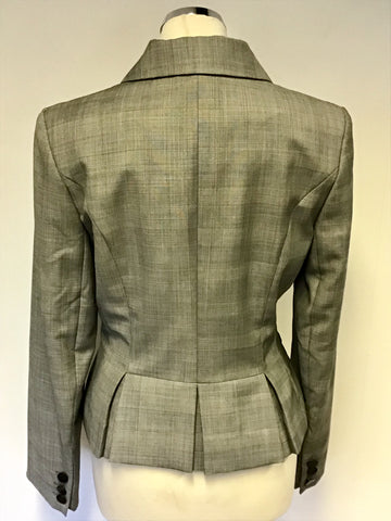 HOBBS GREY PRINCE OF WALES CHECK JACKET & SKIRT SUIT SIZE 10/12