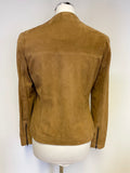 BRAND NEW GOES TAN CHAQUETA GOAT SUEDE ZIP UP JACKET SIZE 10