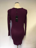BRAND NEW INITIAL PURPLE V NECKLINE PLEATED SHOULDER LONG JUMPER SIZE L