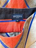 HOBBS MULTI COLOURED STRIPED LINEN A LINE SKIRT SIZE 8