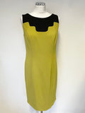 BRAND NEW MINUET PETITE LIME GREEN & BLACK TRIM SLEEVELESS DRESS & JACKET SUIT SIZE 12